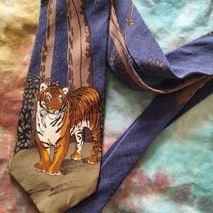 1991 Vintage World Wildlife Fund WWF Tiger Tie